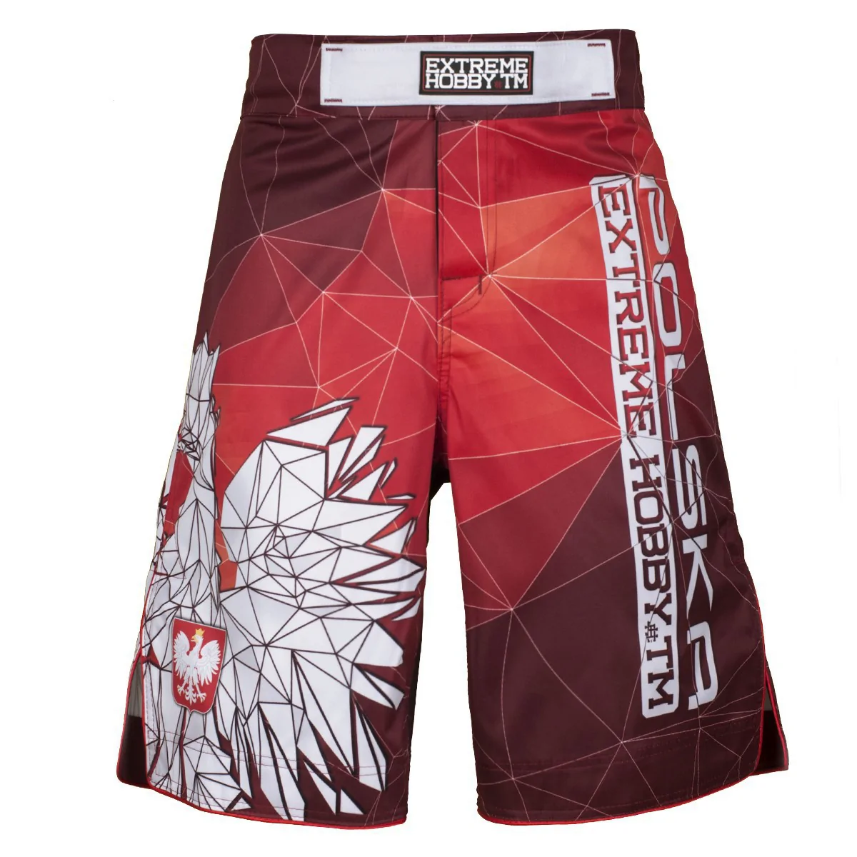 Grappling fight shorts for MMA POLSKA red Extreme Hobby
